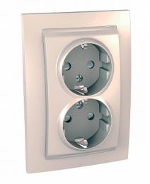 Изображение продукта Розетка двойная Schneider Electric Unica с/з со шторками 10A 250V 